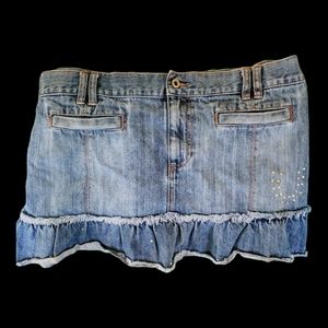 Old Navy Distressed Jean Skirt with rhinestones (Size 18)